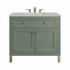 James Martin Vanities Chicago 36in Single Vanity, Smokey Celadon w/ 3 CM Eternal Serena Top 305-V36-SC-3ESR